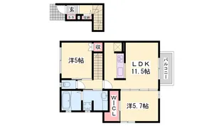 セントアース桑原【2階】の間取り
