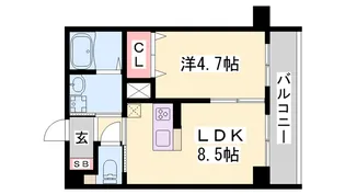 CHEVAL西明石【402号室】の間取り