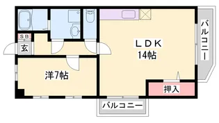 ユートピア魚住【401号室】の間取り
