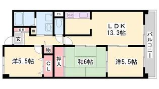 スペランツァ西神戸【6階】の間取り