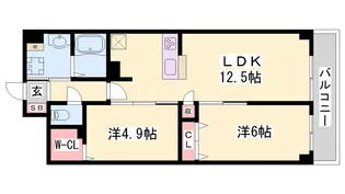 グランリベレ明石【406号室】の間取り