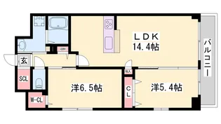 グランリベレ明石【301号室】の間取り
