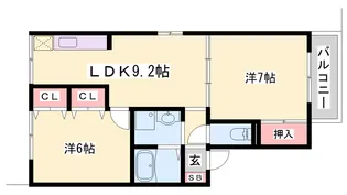 セジュール西明石【101号室】の間取り