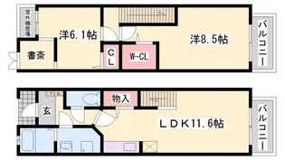 クレール有瀬【1階】の間取り