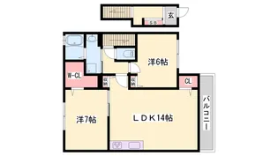 コントレイル有瀬【201号室】の間取り
