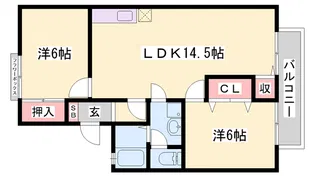 ルミエール二見B【2階】の間取り