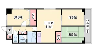 明石土山駅前スカイハイツ【306号室】の間取り