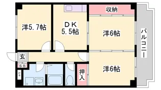 グリーンハイツサン【2階】の間取り