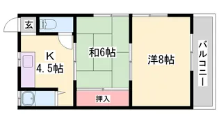 ガーネ福里【2階】の間取り