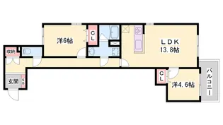 グルーブ明石大蔵 【302号室】の間取り