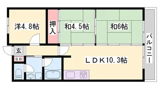 コスタデル明石【304号室】の間取り