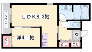 アリビア西明石【202号室】の間取り