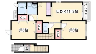 フレグランスA【2階】の間取り