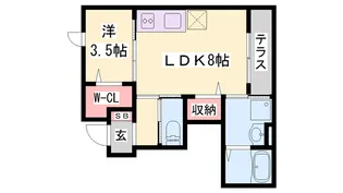 ニューパレス佑錦【103号室】の間取り