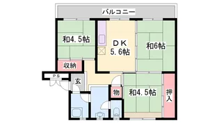 ビレッジハウス志染10号棟【1階】の間取り