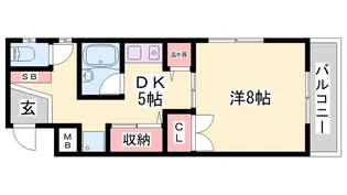 ピュア大久保【3階】の間取り