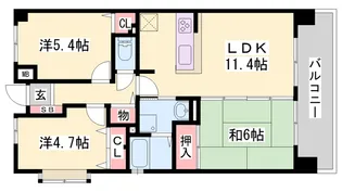 プレステージ明石駅前Ⅱ【1201号室】の間取り