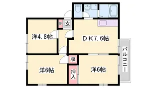 フレグランス東二見 B【202号室】の間取り
