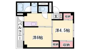 リーガルハウス小野2【201号室】の間取り