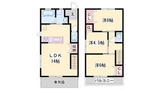 エフコート松江B【6号室】の間取り