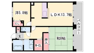 サンラフレ明石【1103号室】の間取り