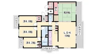 パルタウン学園 505号棟【2階】の間取り