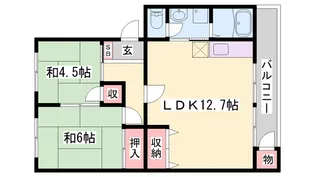 ローレルハイツ三木2号棟【405号室】の間取り
