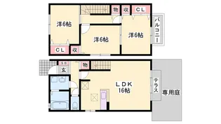 ディアコート西明石B【101号室】の間取り