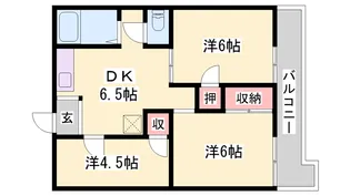 グリーンハイツはりまB棟【1階】の間取り