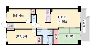 ライオンズマンション明石二見【7F号室】の間取り