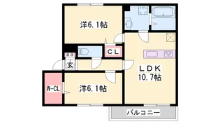 エムライズ北別府【2階】の間取り