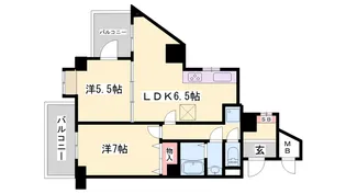 ライオンズマンション西明石【7階】の間取り