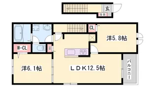 グランドールⅠ【204号室】の間取り