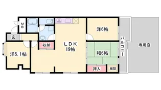 明石ハウス3号棟【110号室】の間取り