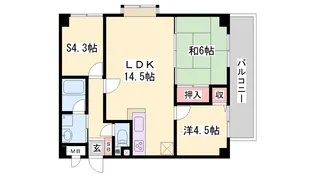 ライオンズマンション明石西江井ヶ島【405号室】の間取り