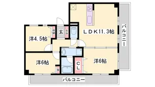 ワコーレ明石マリンプレイス【301号室】の間取り