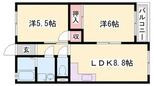 新石生マンション【306号室】の間取り