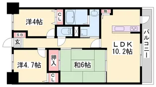 プレステージ明石魚住Ⅶ【902号室】の間取り
