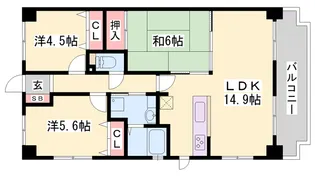 ネオハイツ明石魚住【401号室】の間取り