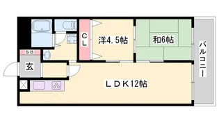 シャルマンコーポ明石2号棟【510号室】の間取り