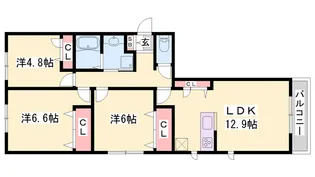 シャーメゾン茜【2階】の間取り