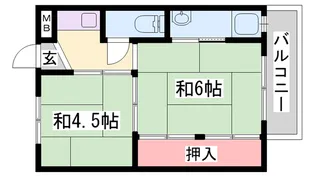 ビレッジハウス朝日ヶ丘1【405号室】の間取り