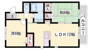 ガーデンハイツ北井B【201号室】の間取り