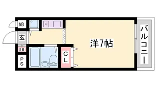 明石ヤングパレス【206号室】の間取り