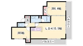 グルーブ朝霧グランアリーナ【501号室】の間取り