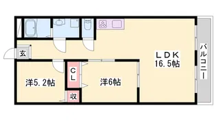 カーネ播磨町【2階】の間取り