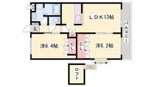 プリオール西明石【205号室】の間取り
