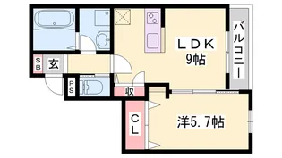 リガーレ天神東B【103号室】の間取り