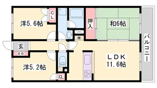 ライオンズマンション朝霧北【403号室】の間取り
