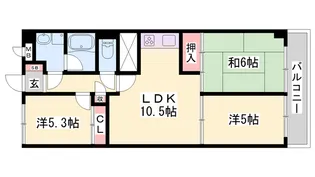 藤和明石公園ハイタウン1【806号室】の間取り